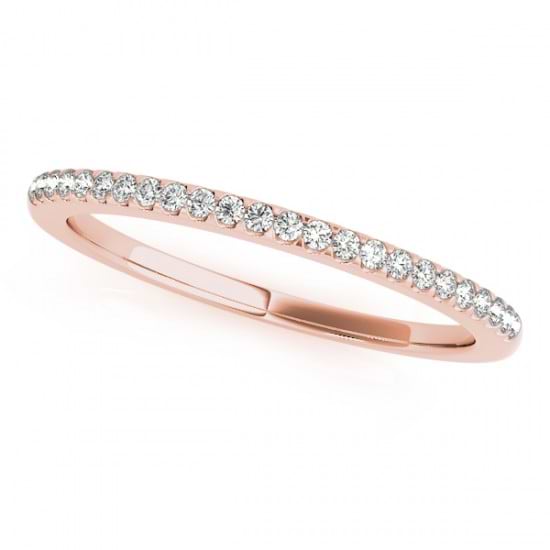Diamond Accented Pave Wedding Band 18k Rose Gold (0.20ct)