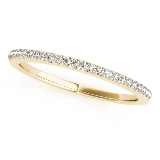 Diamond Accented Pave Wedding Band 18k Yellow Gold (0.20ct)