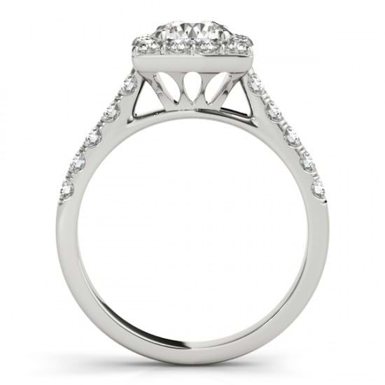 Diamond Halo Square Shape Border Bridal Set Platinum (3.28ct)