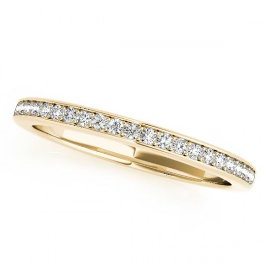 Pave Diamond Accented Wedding Band 14k Yellow Gold (0.20ct)