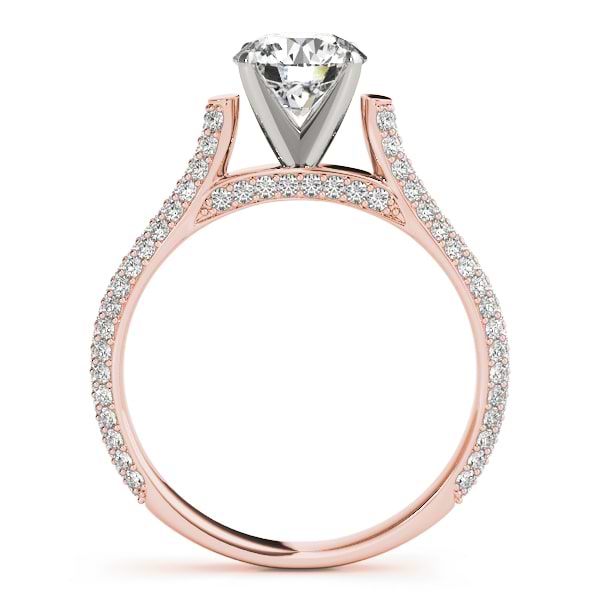 Diamond Accented Engagement Ring Setting 14K Rose Gold (0.52ct)