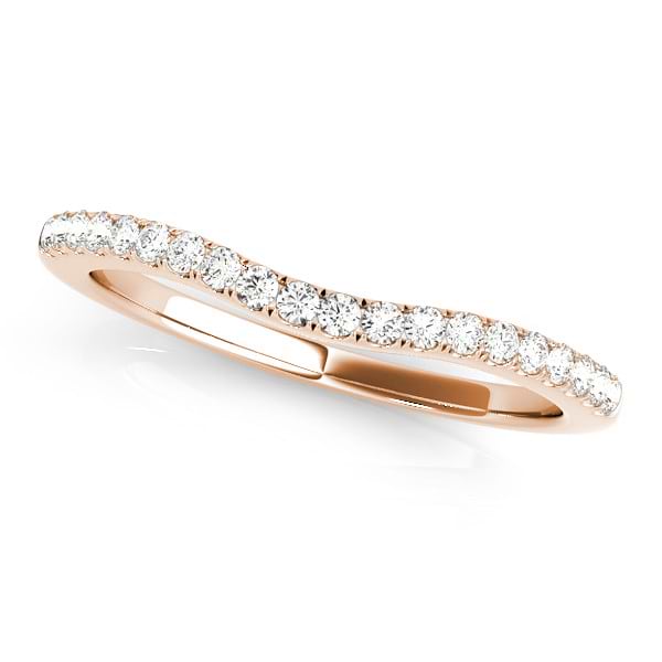 Curved Semi Eternity Diamond Wedding Band 14k Rose Gold (0.38ct)