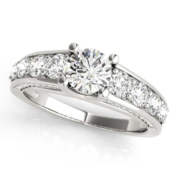 Trellis Diamond Engagement Ring w/ Side Accents Palladium (2.83ct)