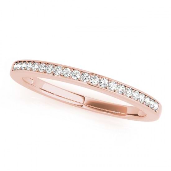 Diamond Accented Wedding Band in 14k Rose Gold (0.17ct)