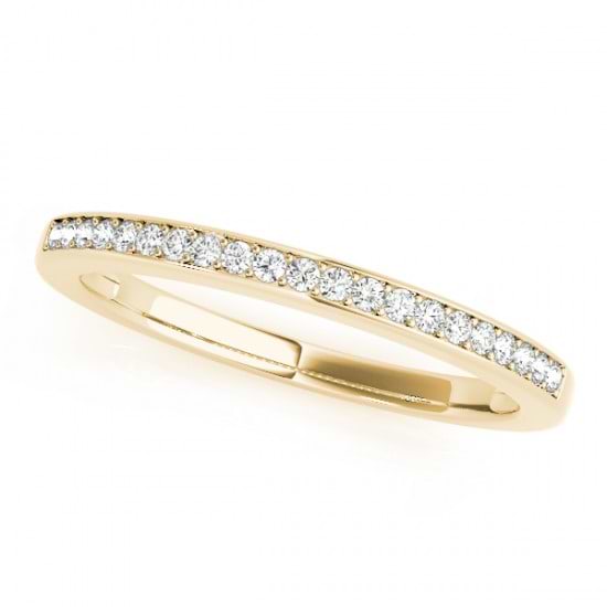 Diamond Accented Wedding Band in 14k Yellow Gold (0.17ct)