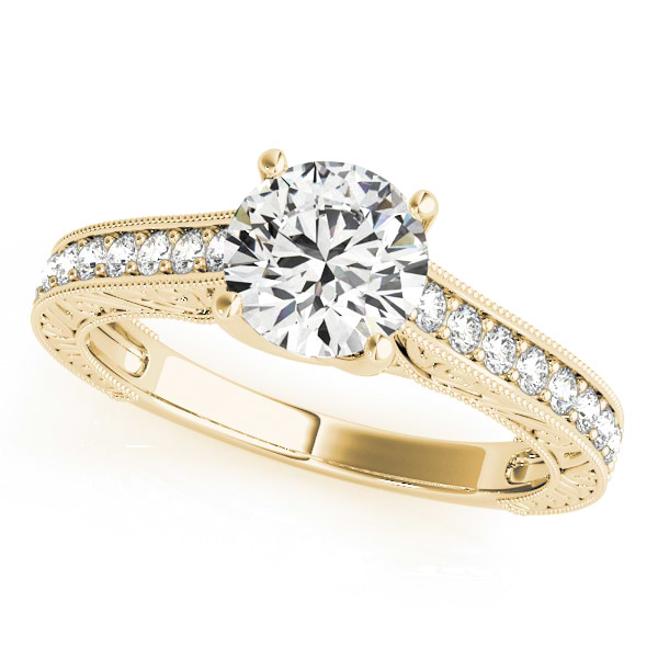 Vintage Round Cut Diamond Engagement Ring 14k Yellow Gold (2.25ct)