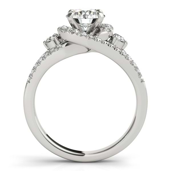 Split Shank Halo Diamond Engagement Ring Setting 14k White Gold 0.75ct