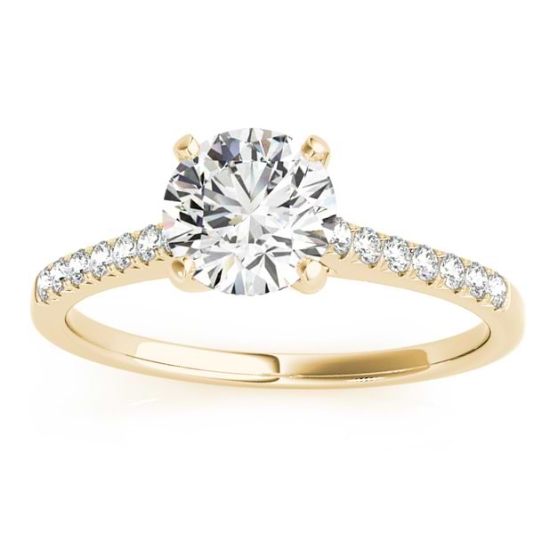 Diamond Single Row Engagement Ring 14k Yellow Gold (0.11ct)