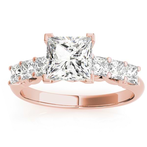 Diamond Princess Cut Engagement Ring 18k Rose Gold (0.60ct)