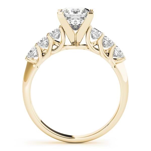 Moissanite Princess cut Bridal Set Ring 18k Yellow Gold (1.30ct)