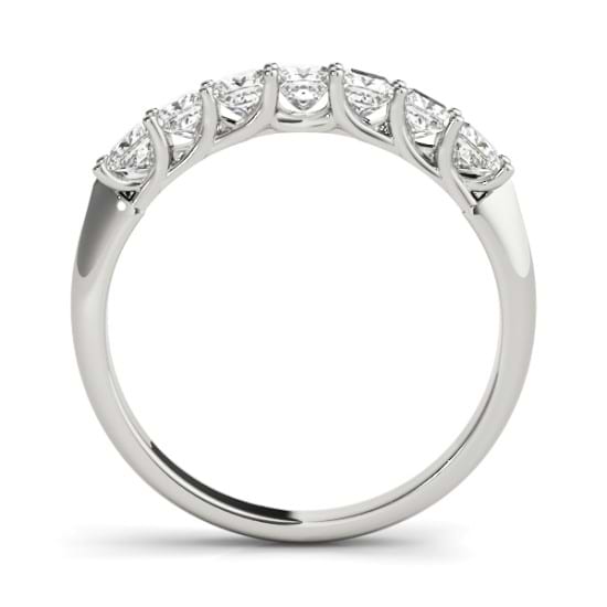 Moissanite Princess-cut Wedding Band Ring 14k White Gold 0.70ct