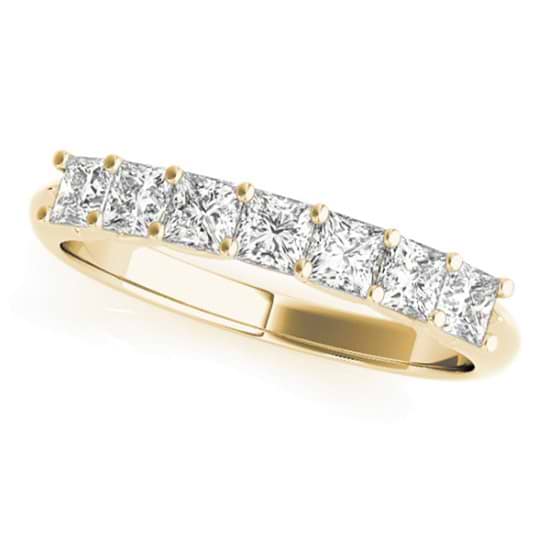 Moissanite Princess-cut Wedding Band Ring 14k Yellow Gold 0.70ct