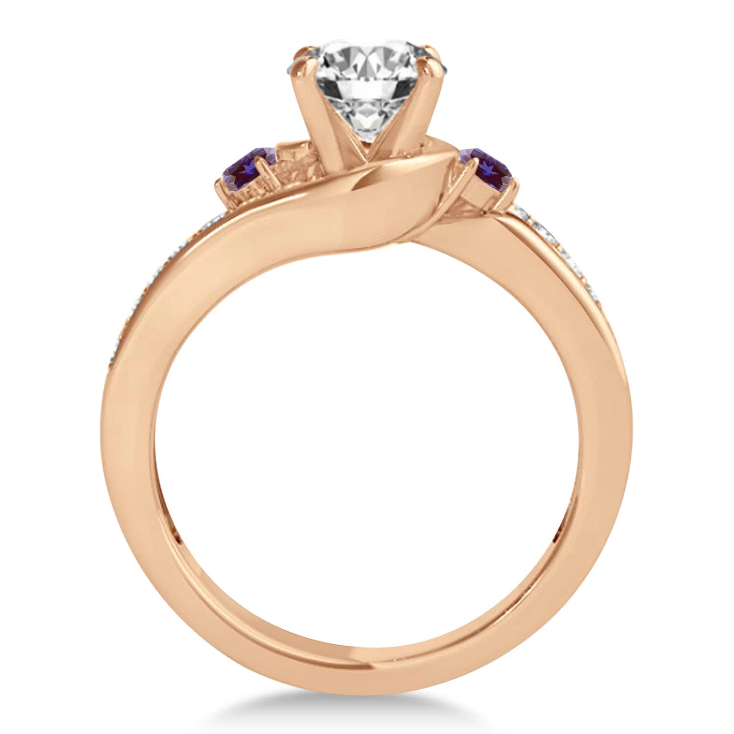 Swirl Design Lab Alexandrite & Diamond Engagement Ring Setting 18k Rose Gold 0.38ct
