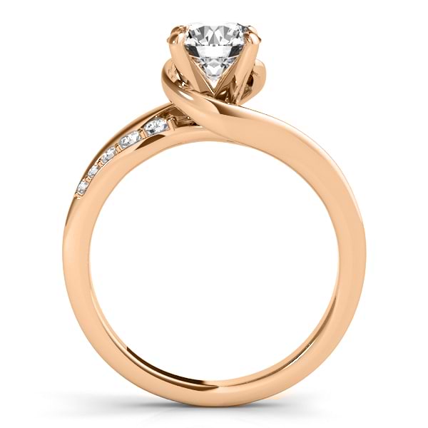 Diamond Engagement Ring Setting Swirl Design in 18k Rose Gold 0.25ct