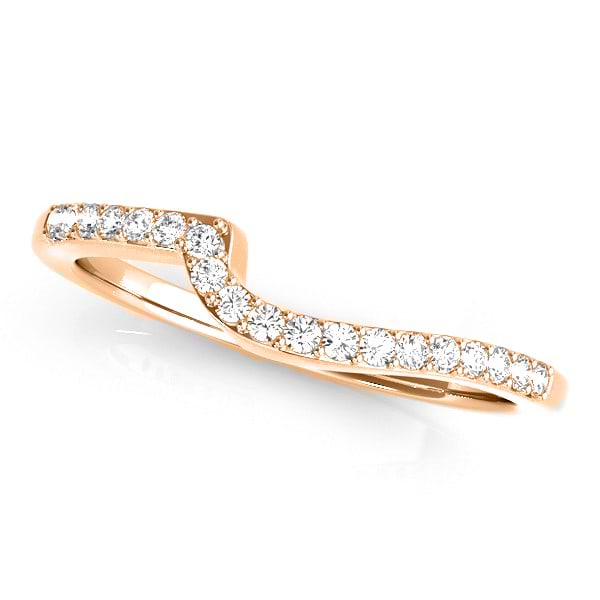 Diamond Accented Contour Shape Wedding Band in 14k Rose Gold (0.25ct)