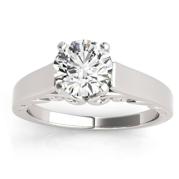 Bridal Antique Solitaire Engagement Ring Platinum