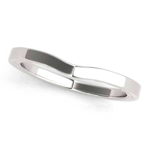 Curved Wedding Band 14k White Gold