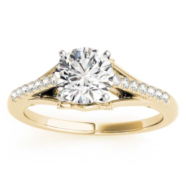 Diamond Accented  Engagement Ring Setting 18k Yellow Gold (0.11ct)