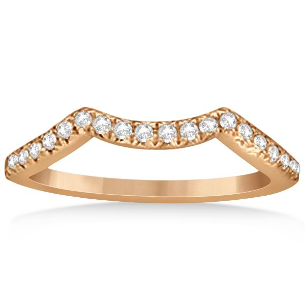 Contour Wedding Ring with Diamond Accents in 14k Rose Gold (0.20ct)