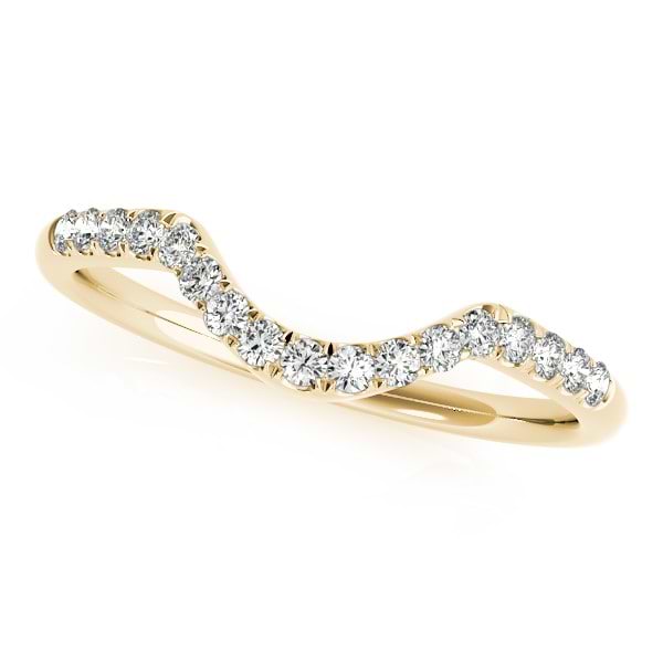 Diamond Accented Contour Wedding Band in 14k Yellow Gold (0.20ct)