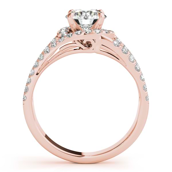 Triple Band Diamond Engagement Ring Bridal Set 14k Rose Gold (2.33ct)