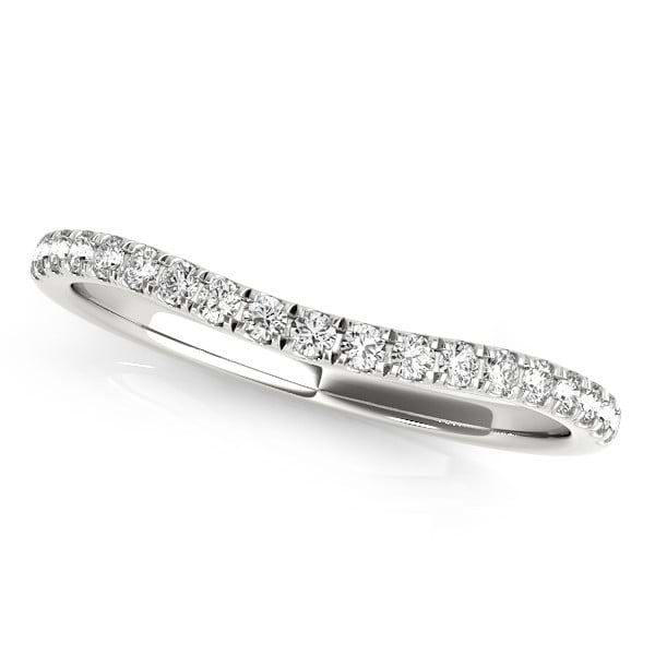 Diamond Curved Wedding Band in 14k White Gold (0.20ct)