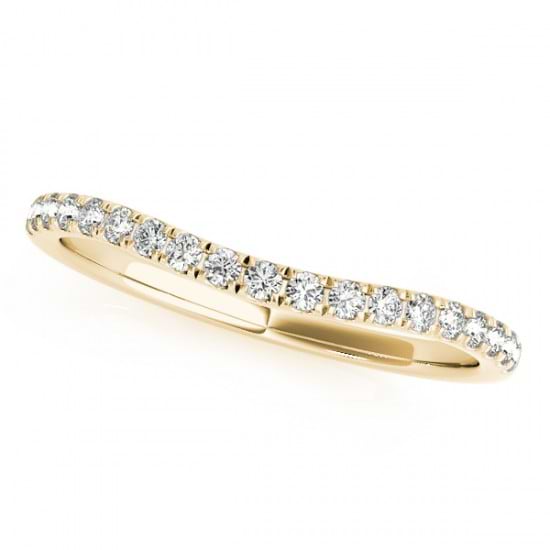 Diamond Curved Wedding Band in 14k Yellow Gold (0.20ct)