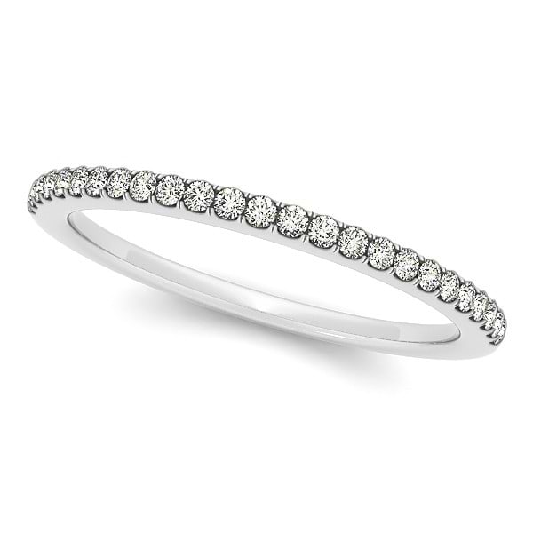 Diamond Accented Semi Eternity Wedding Band in 14k White Gold (0.10ct)