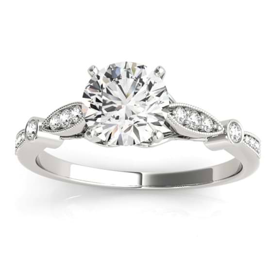 Marquise & Dot Diamond Vintage Bridal Set in Platinum (0.29ct)