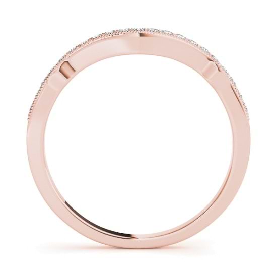 Diamond Accented Contoured Wedding Band in 14k Rose Gold (0.17ct)