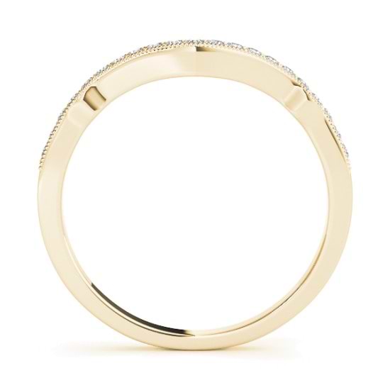 Diamond Accented Contoured Wedding Band in 18k Yellow Gold (0.17ct)
