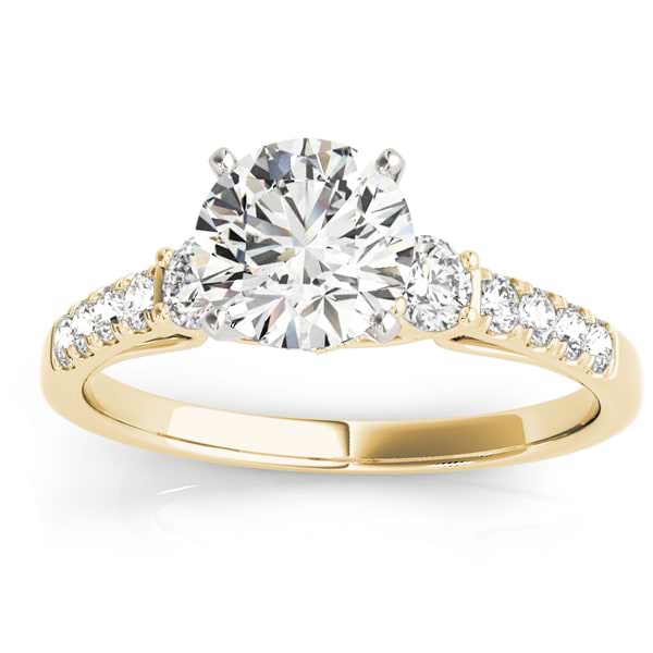 Diamond Three Stone Engagement Ring 14k Yellow Gold (0.43ct)