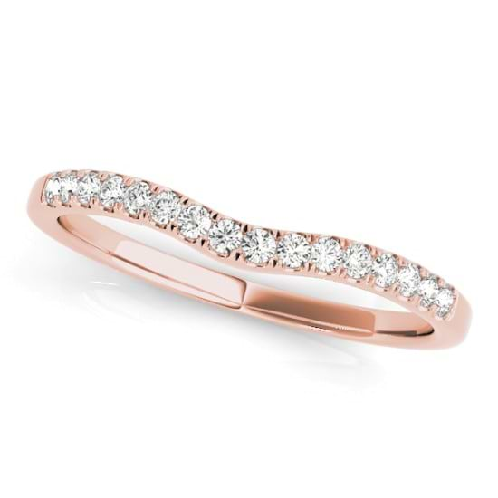 Diamond Three Stone Bridal Set Ring 14k Rose Gold (0.55ct)