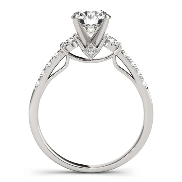 Diamond Three Stone Bridal Set Ring Setting Palladium (0.55ct)