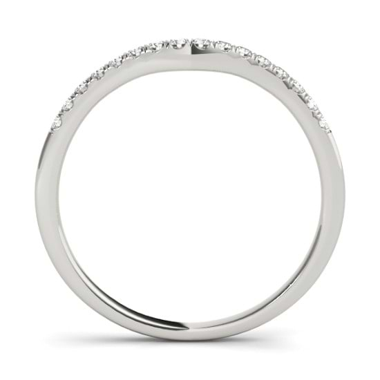 Diamond Contoured Wedding Band 14k White Gold (0.12ct)