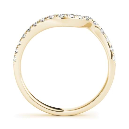 Diamond Accented Contoured Wedding Band 18k Yellow Gold (0.26ct)