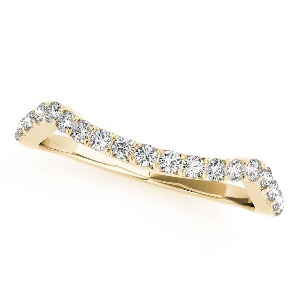 Semi Eternity Contour Diamond Wedding Ring in 14k Yellow Gold (0.20ct)