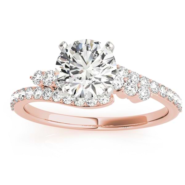 Diamond Bypass Engagement Ring Setting 18k Rose Gold (0.45ct)