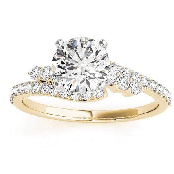 Diamond Bypass Engagement Ring Setting 18k Yellow Gold (0.45ct)