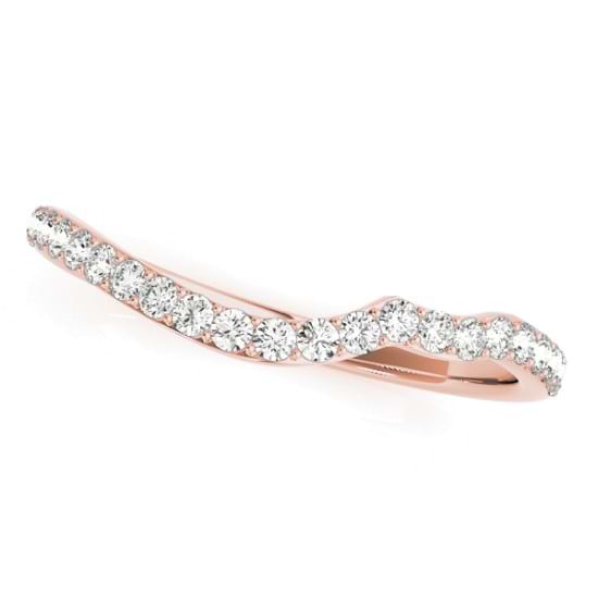 Diamond Accented Contoured Wedding Band 14k Rose Gold (0.29ct)