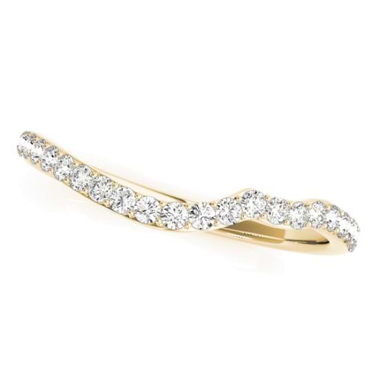 Diamond Accented Contoured Wedding Band 18k Yellow Gold (0.29ct)