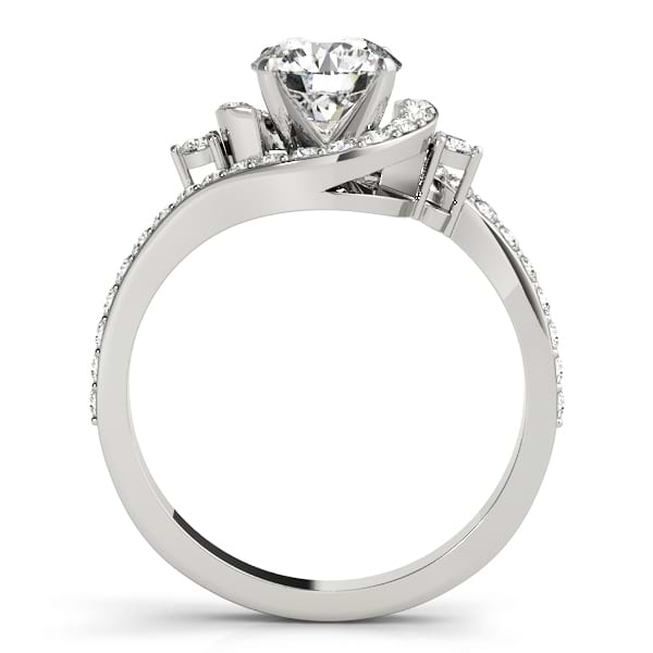 Diamond Halo Swirl Bridal Set Setting Palladium (0.77ct)