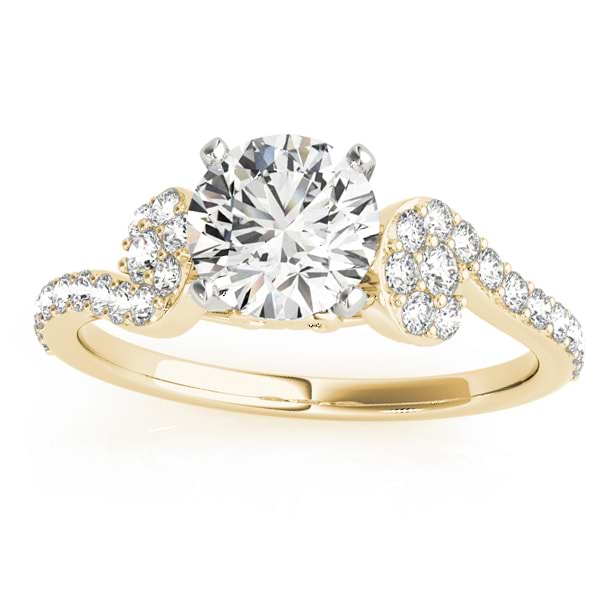 Diamond Single Row Curved Engagement Ring 14k Yellow Gold (0.39 ct)