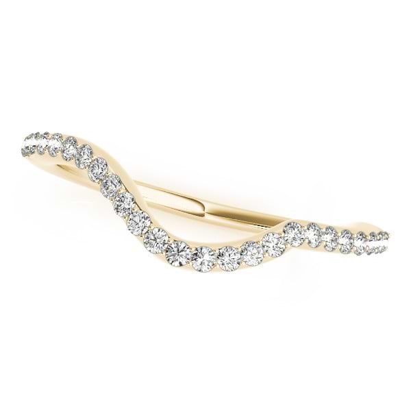 Semi Eternity Contour Diamond Wedding Ring in 14k Yellow Gold (0.26ct)