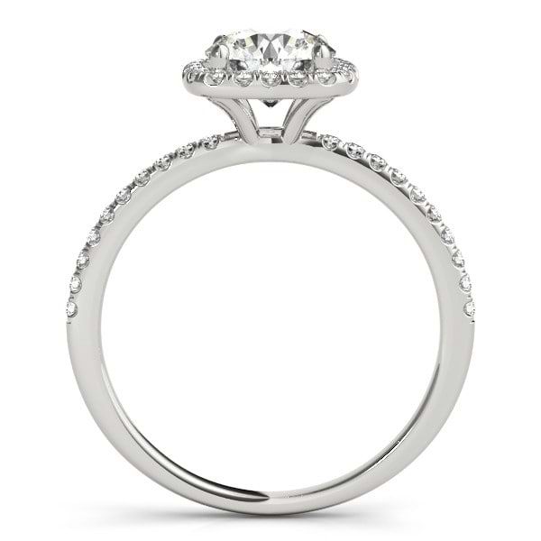 Square Halo Diamond Engagement Ring Setting in 14k White Gold 0.20ct
