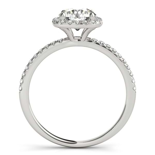 Square Halo Diamond Engagement Ring Setting 18k White Gold (0.20ct)