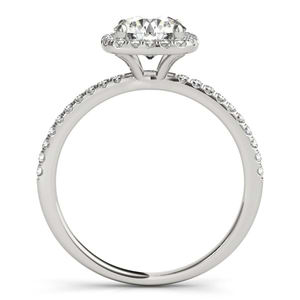 Square Halo Round Diamond Bridal Set Ring & Band 14k White Gold 1.63ct