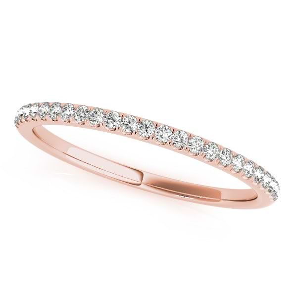 Diamond Accented Semi Eternity Wedding Band in 14k Rose Gold (0.10ct)