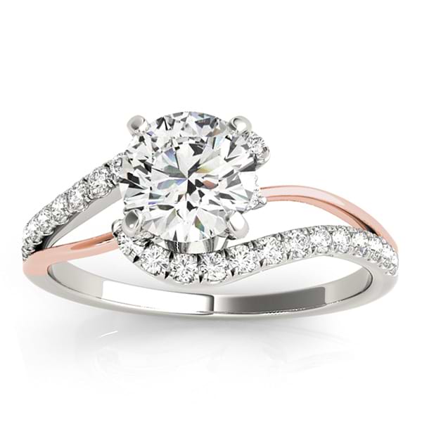Diamond Split Shank Engagement Ring Setting 14k Two-Tone Gold (0.31ct)