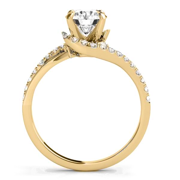 Diamond Split Shank Engagement Ring Setting 14k Yellow Gold (0.31ct)